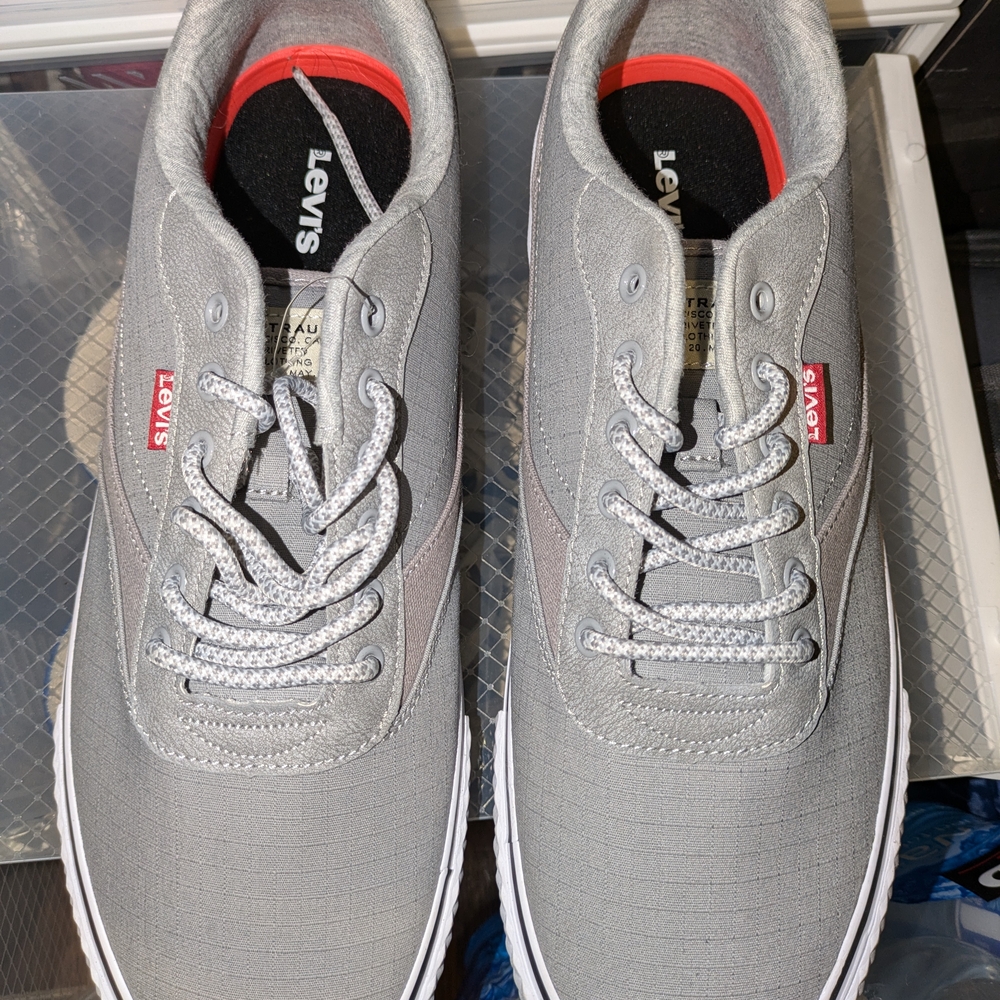 Levi's Gray Canvas Sneakers with Red Tag